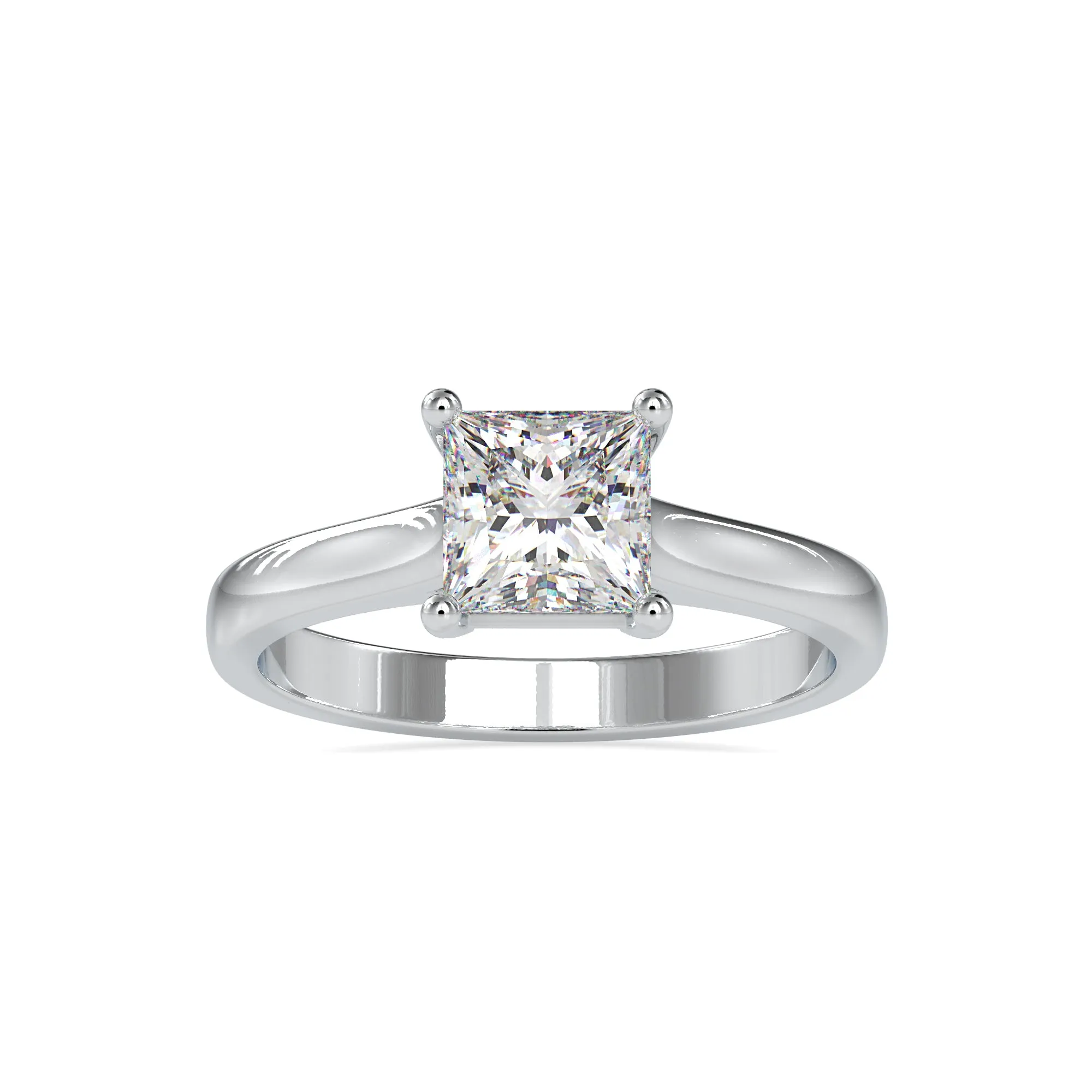 0.30cts. Solitaire Princess Cut Diamond Platinum Engagement Ring JL PT 0013-A