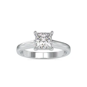 0.30cts. Solitaire Princess Cut Diamond Platinum Engagement Ring JL PT 0013-A