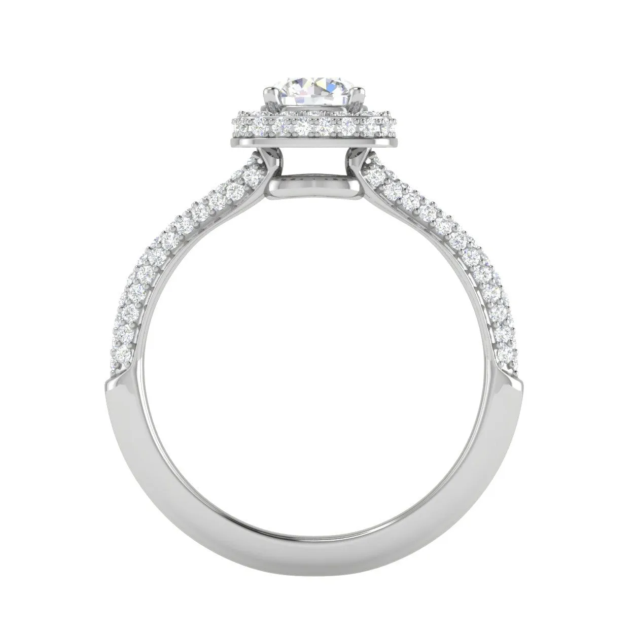 0.50 cts Double Square Diamond Split Solitaire Platinum Ring JL PT RH RD 231