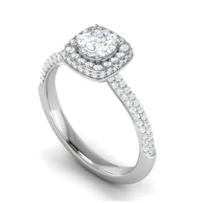 0.50 cts Double Square Diamond Split Solitaire Platinum Ring JL PT RH RD 231