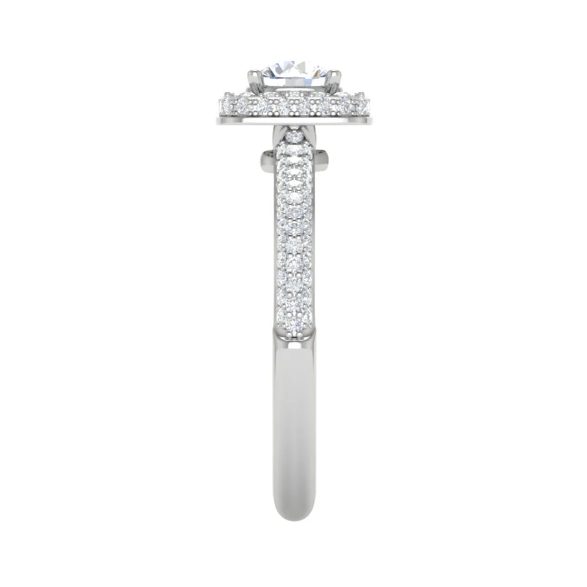 0.50 cts Double Square Diamond Split Solitaire Platinum Ring JL PT RH RD 231