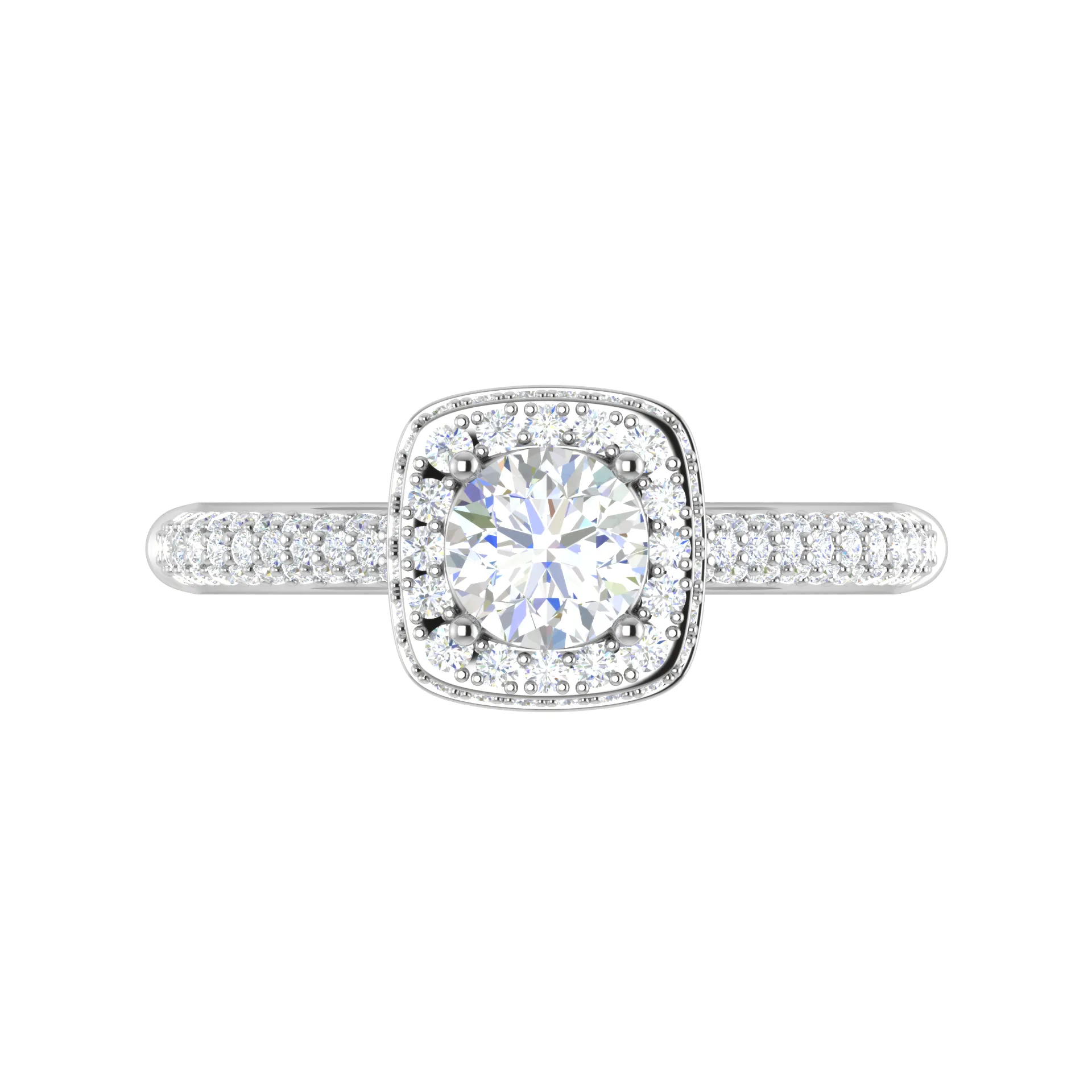 0.50 cts Double Square Diamond Split Solitaire Platinum Ring JL PT RH RD 231