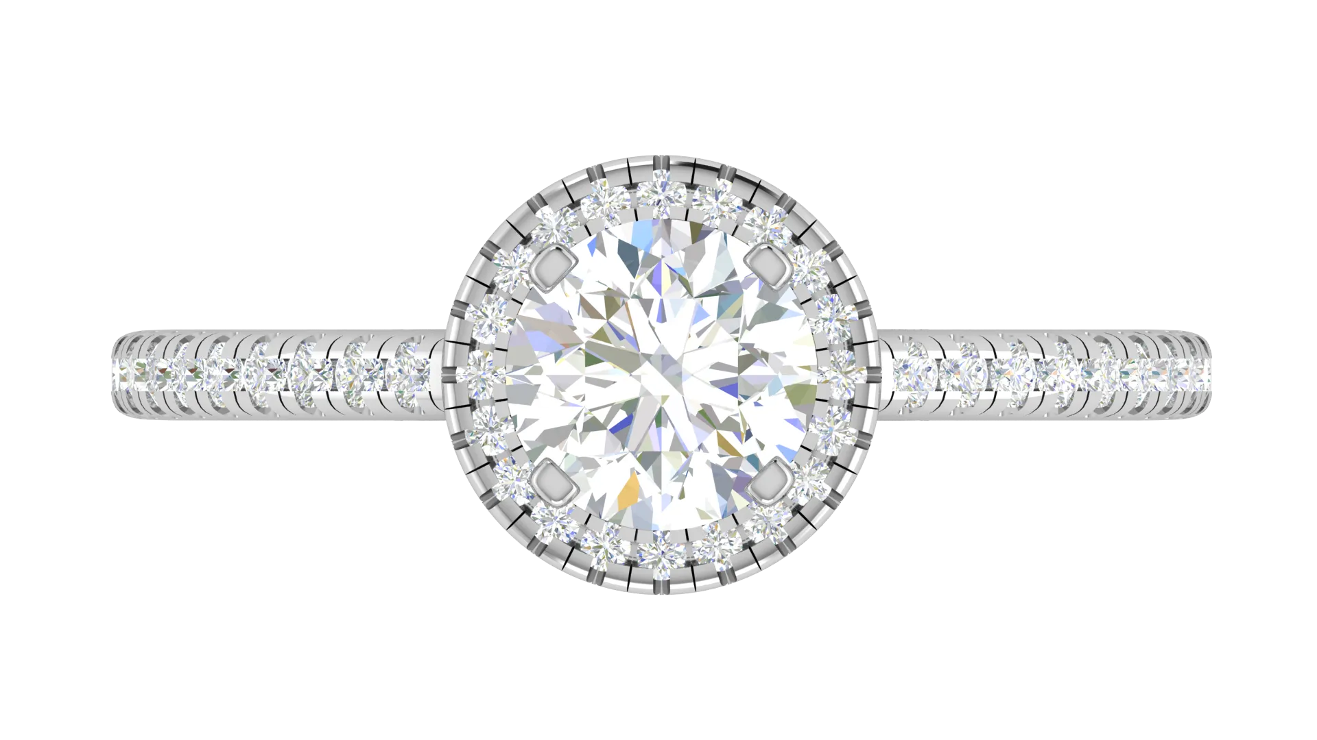0.50 cts Solitaire Halo Diamond Shank Platinum Ring JL PT RH RD 114