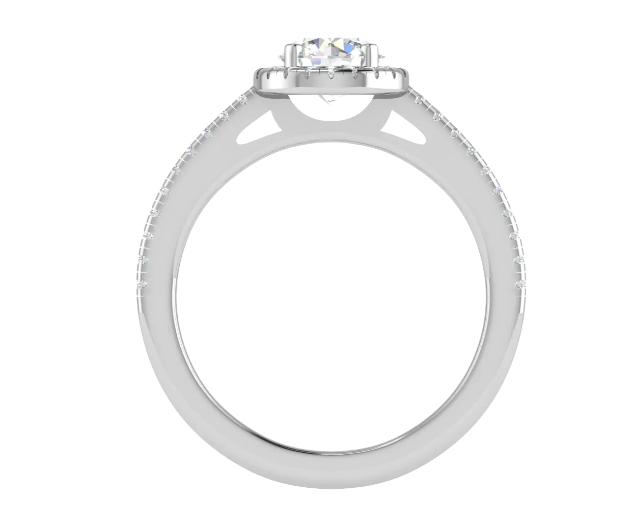 0.50 cts Solitaire Halo Diamond Shank Platinum Ring JL PT RH RD 114