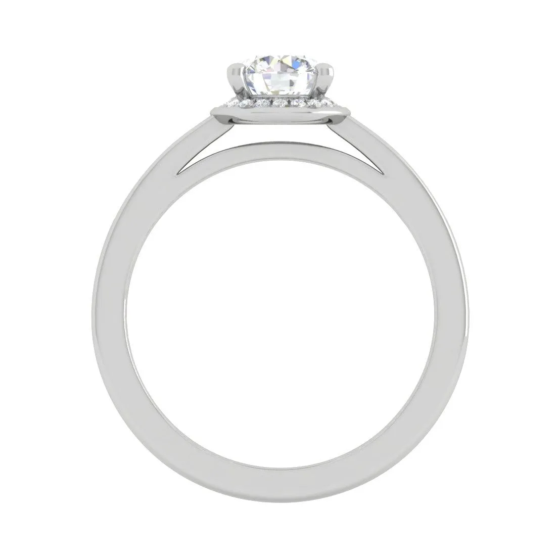 0.50 cts Solitaire Halo Diamond Shank Platinum Ring JL PT RH RD 205
