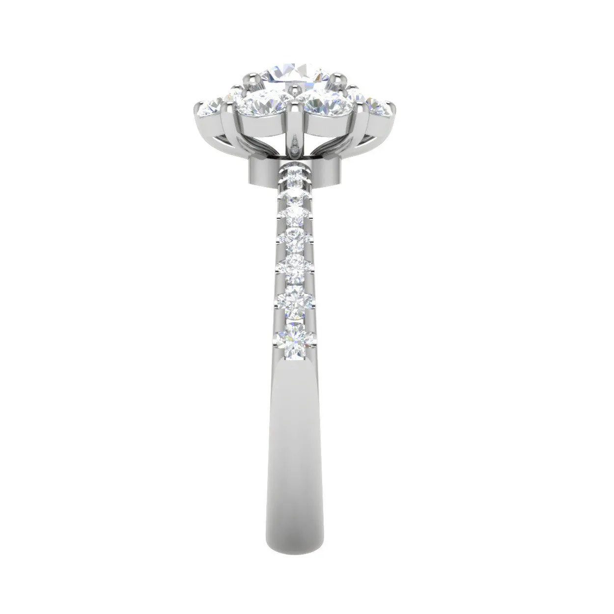 0.50 cts Solitaire Halo Diamond Shank Platinum Ring JL PT RH RD 228