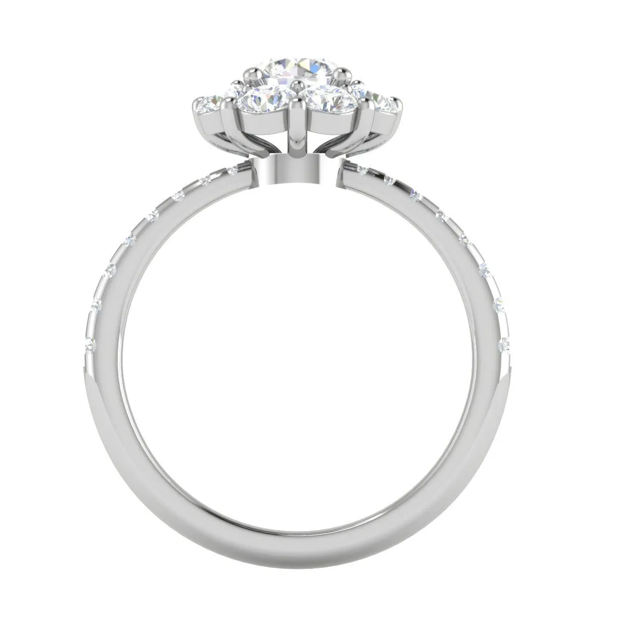 0.50 cts Solitaire Halo Diamond Shank Platinum Ring JL PT RH RD 228