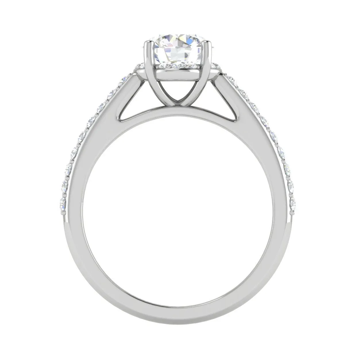 0.50 cts Solitaire Halo Diamond Shank Platinum Ring JL PT RH RD 238