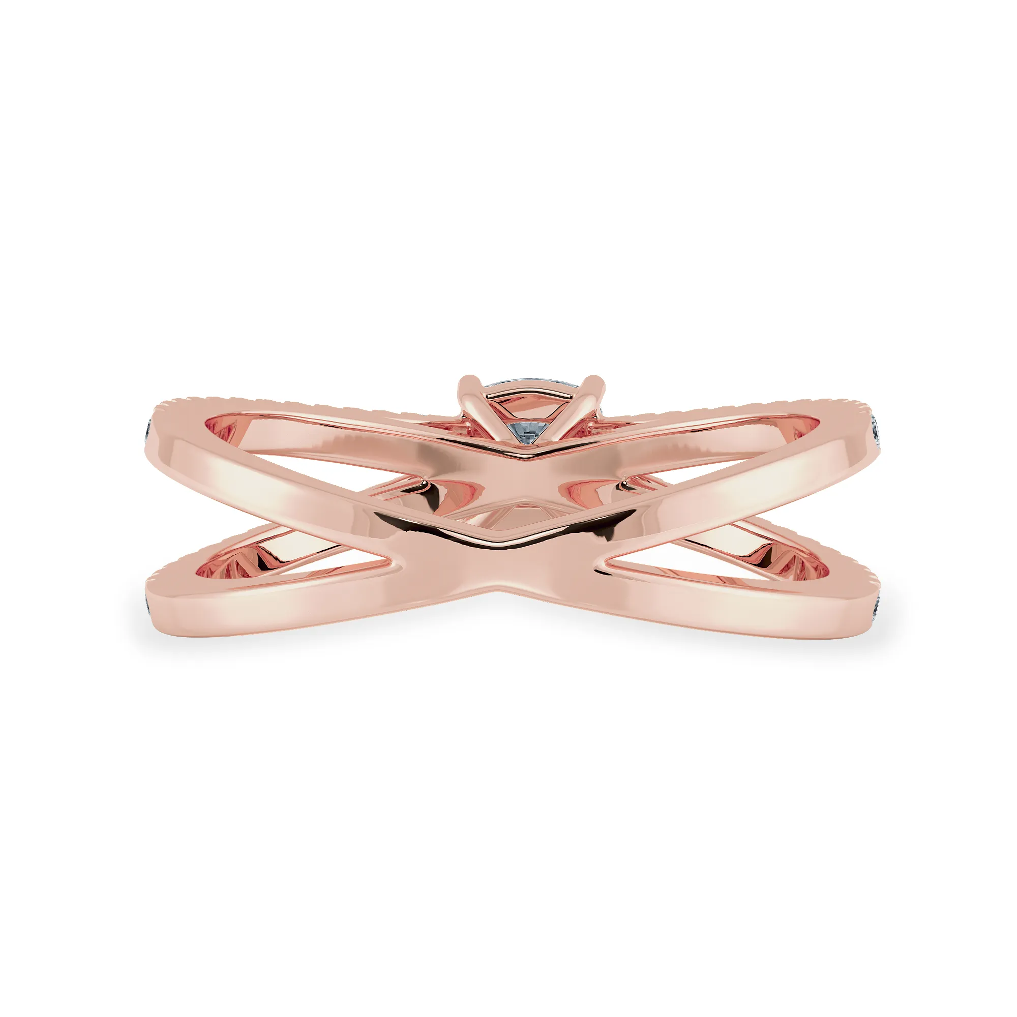 0.50cts. Cushion Cut Solitaire Diamond Split Shank 18K Rose Gold Ring JL AU 1171R-A