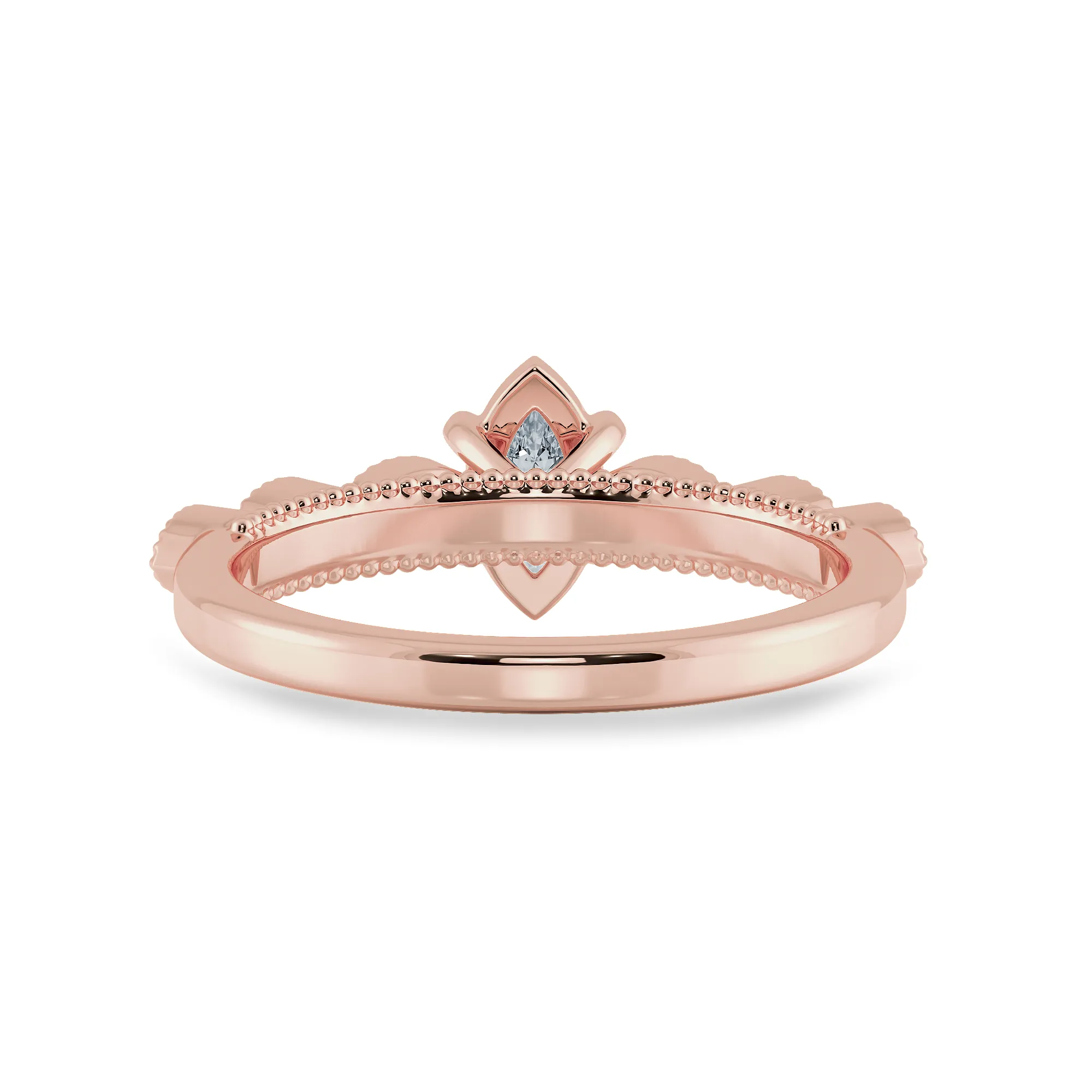 0.50cts. Marquise Cut Solitaire Diamond Accents 18K Rose Gold Ring JL AU 2019R-A