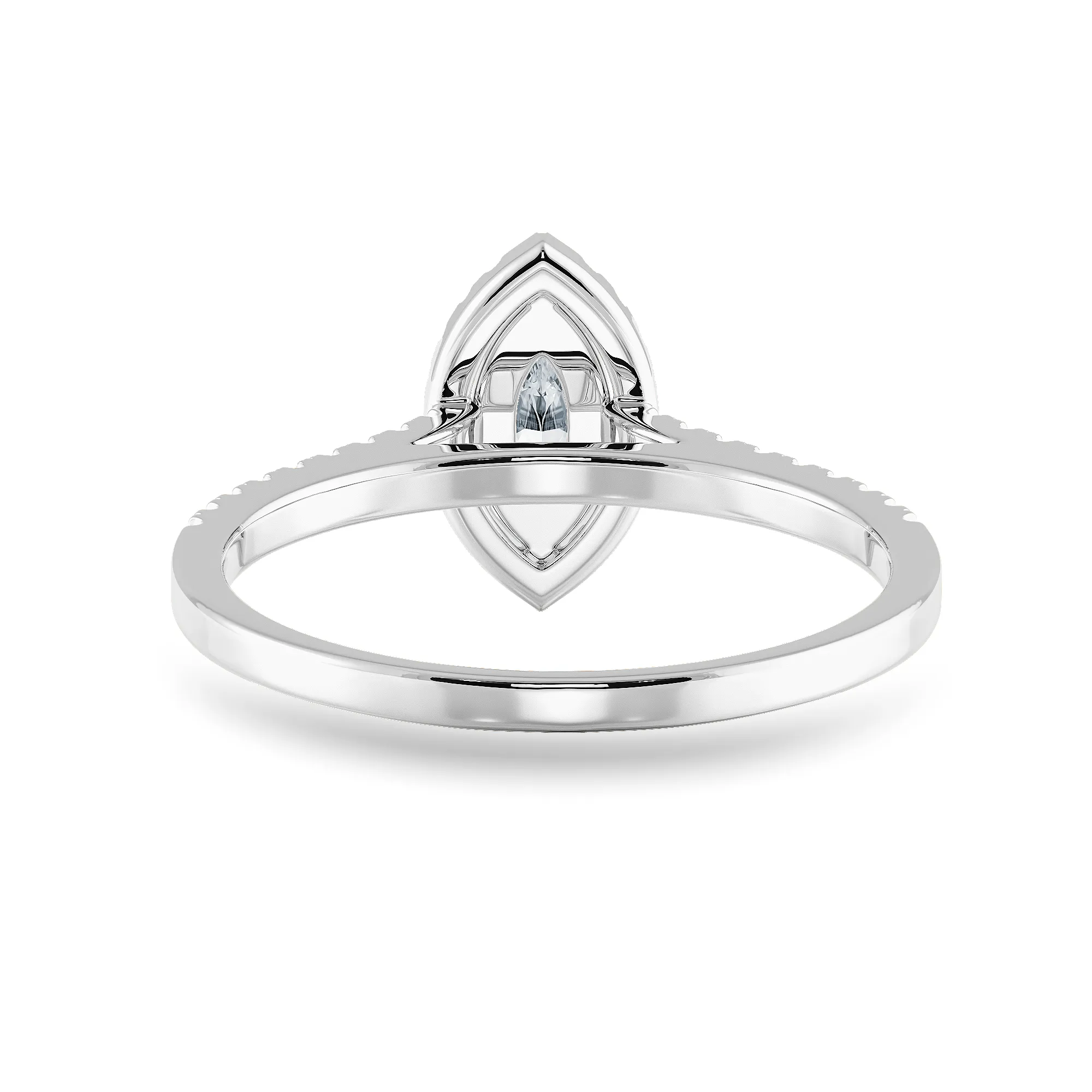 050cts Marquise Cut Solitaire Halo Diamond Shank Platinum Ring JL PT 1201-A