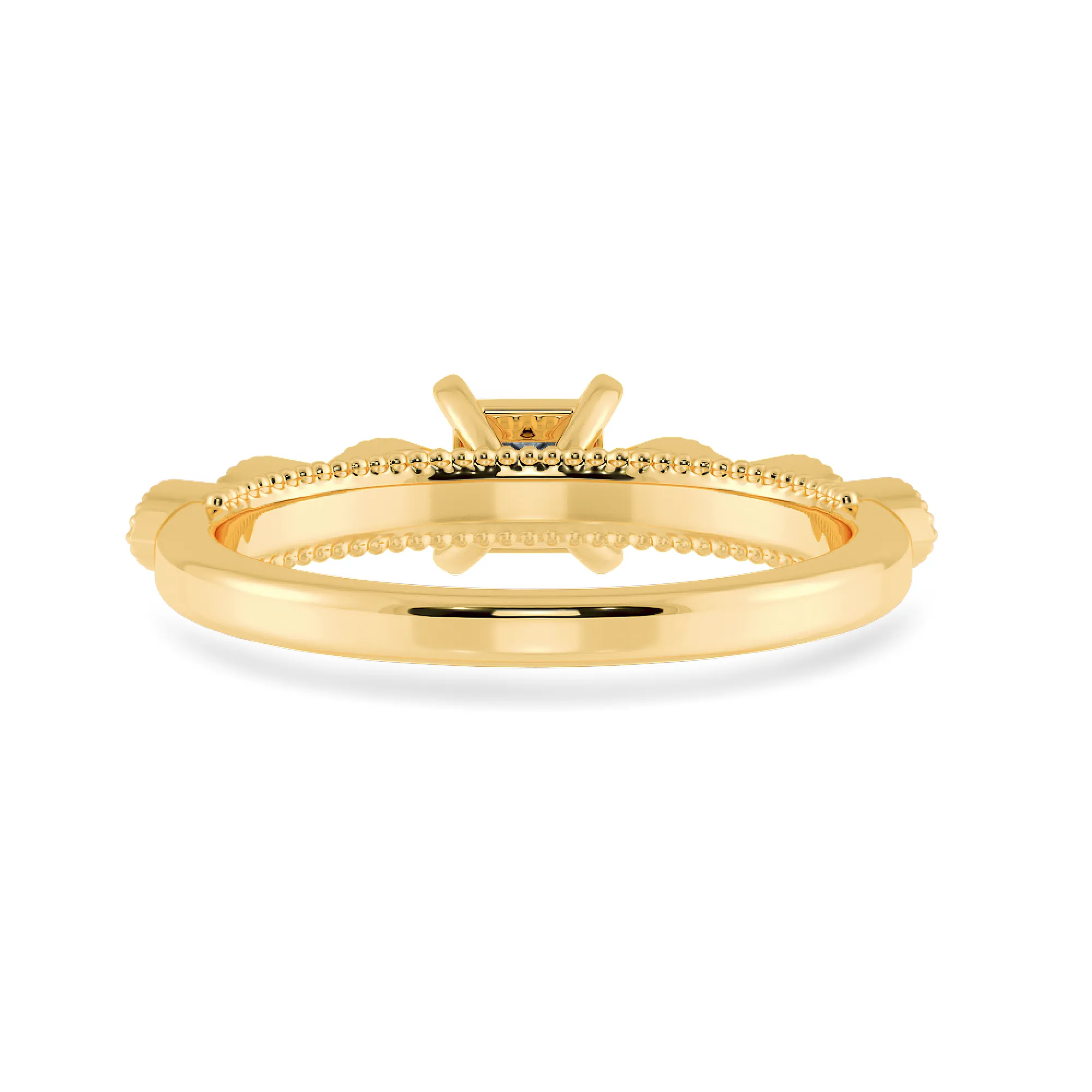 0.50cts. Princess Cut Solitaire with Marquise Cut Diamond Accents 18K Yellow Gold Ring JL AU 2012Y-A