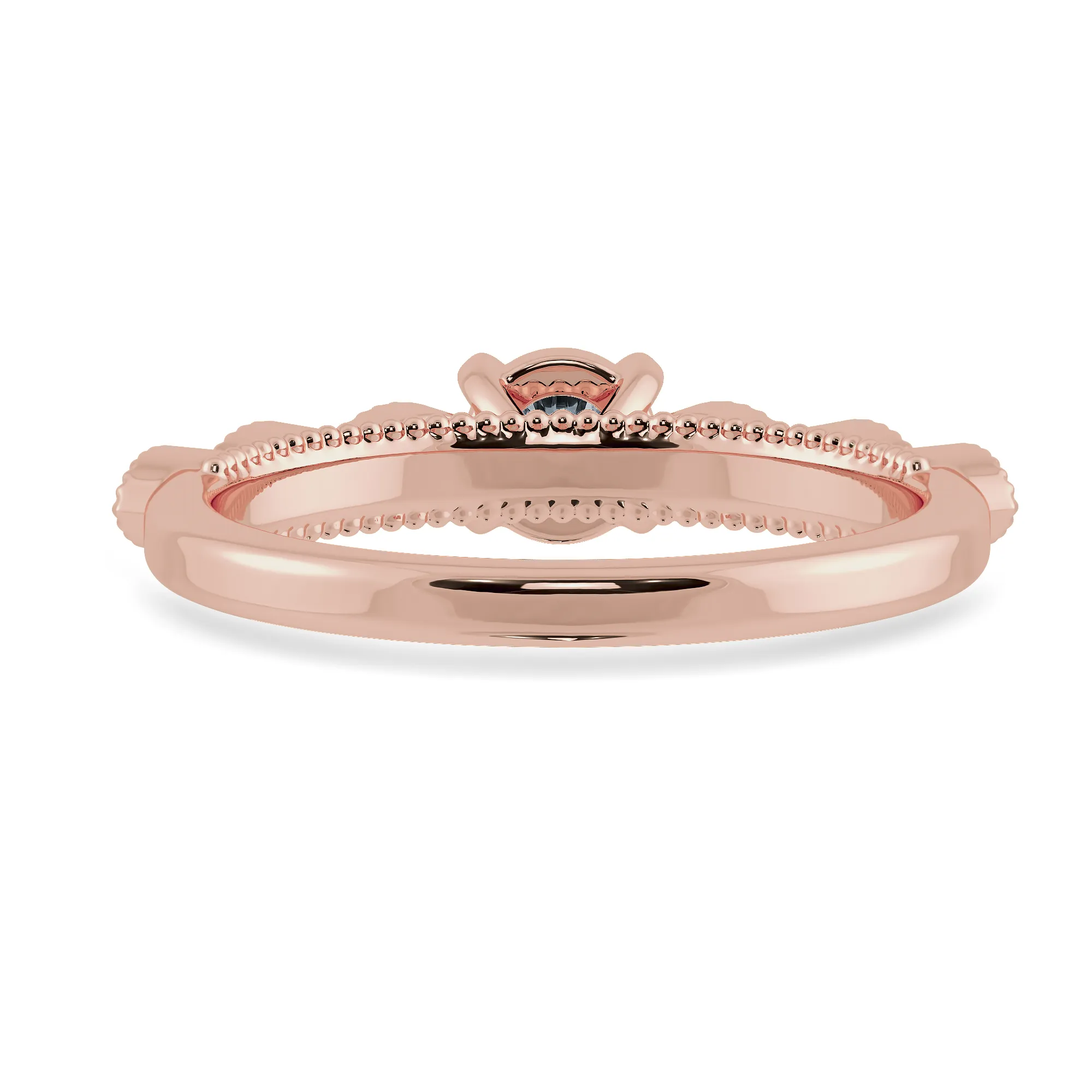 0.50cts. Solitaire 18K Rose Gold Ring with Marquise Cut Diamond Accents JL AU 2011R-A