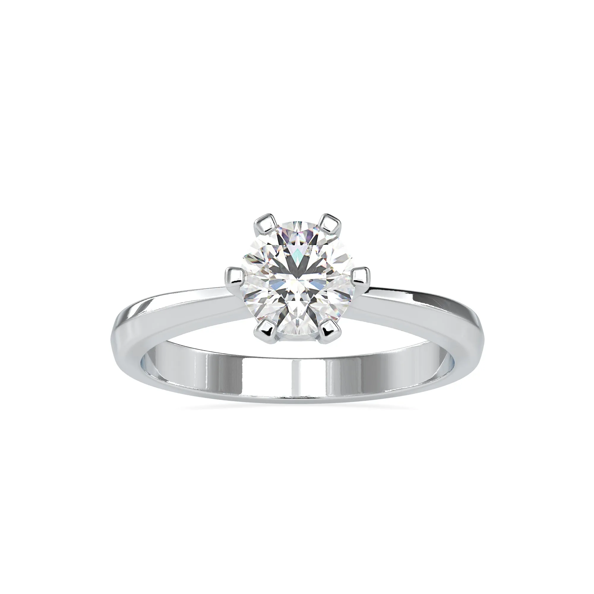 0.50cts. Solitaire 6 Prong Platinum Engagement Ring JL PT 0064