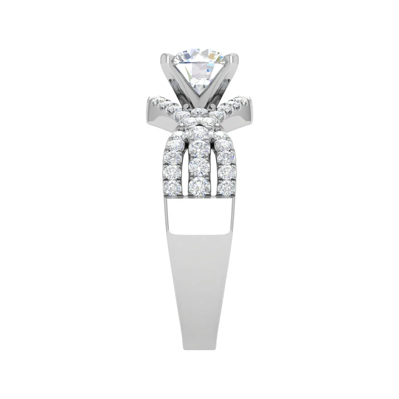 0.50cts Solitaire Halo Diamond Split Shank Platinum Ring JL PT WB5917E