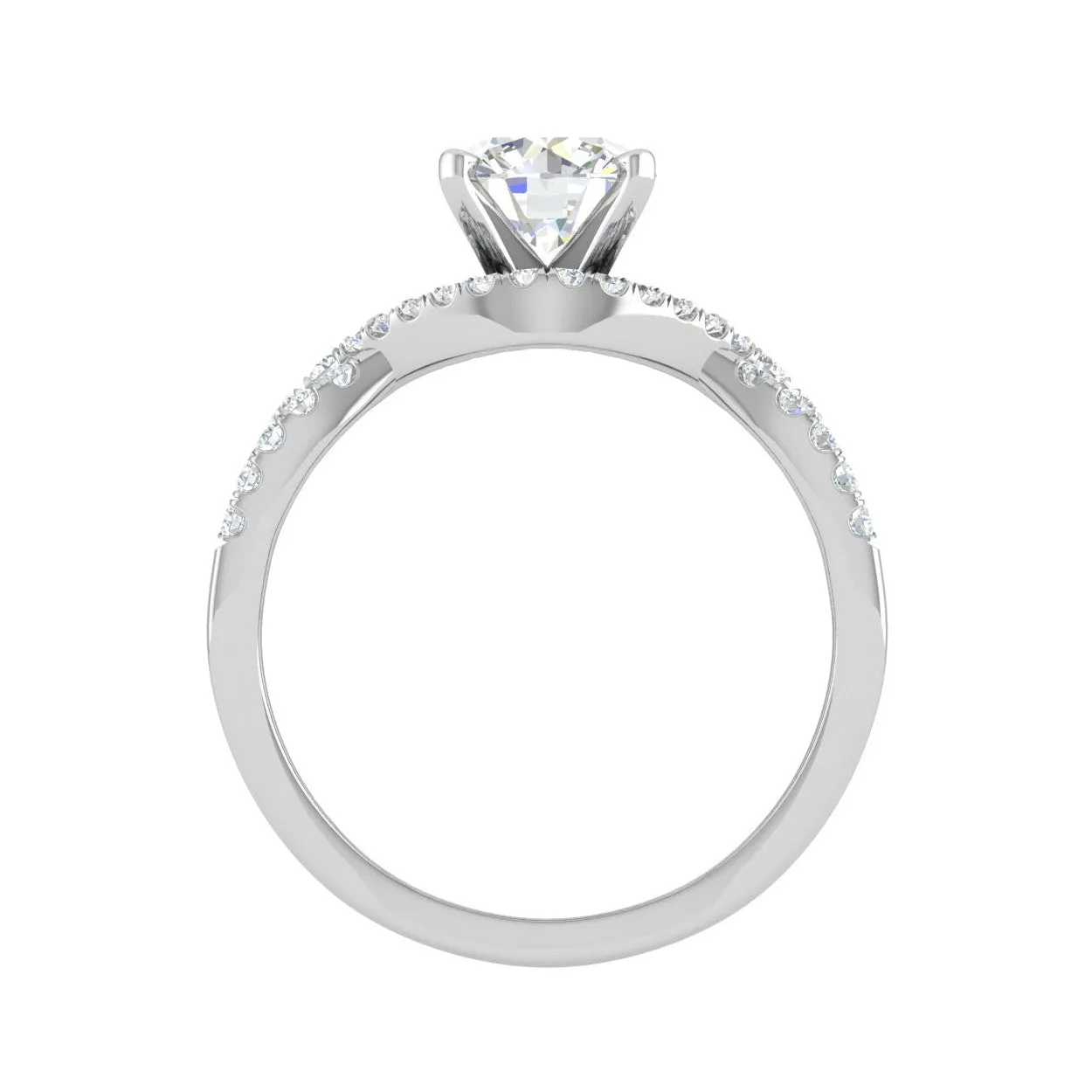 0.50cts Solitaire Halo Diamond Split Shank Platinum Ring JL PT WB5917E
