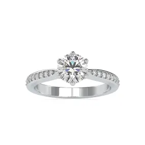 0.50cts. Solitaire Platinum Diamond Shank Engagement Ring JL PT 0063
