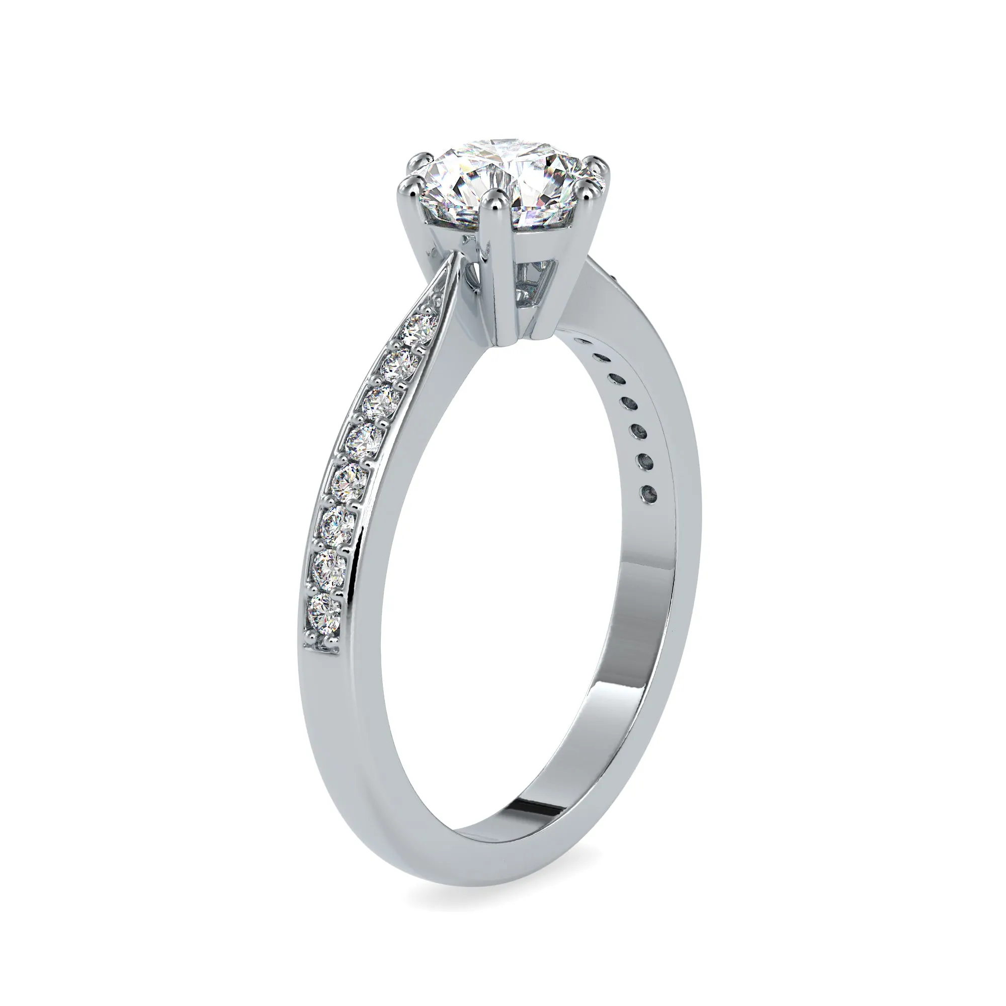 0.50cts. Solitaire Platinum Diamond Shank Engagement Ring JL PT 0063