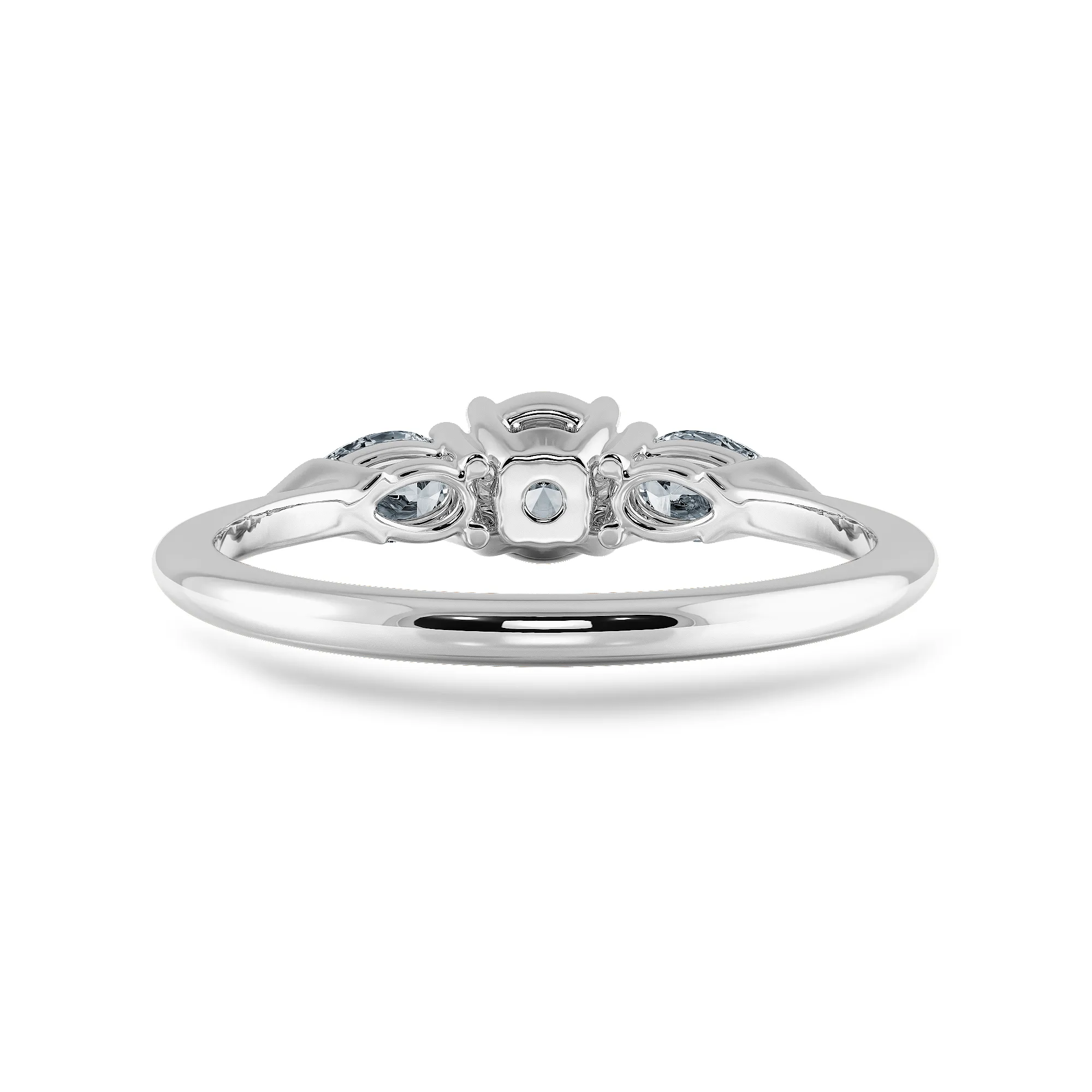 0.50cts Solitaire with Pear Cut Diamond Accents Platinum Ring JL PT 2020-A