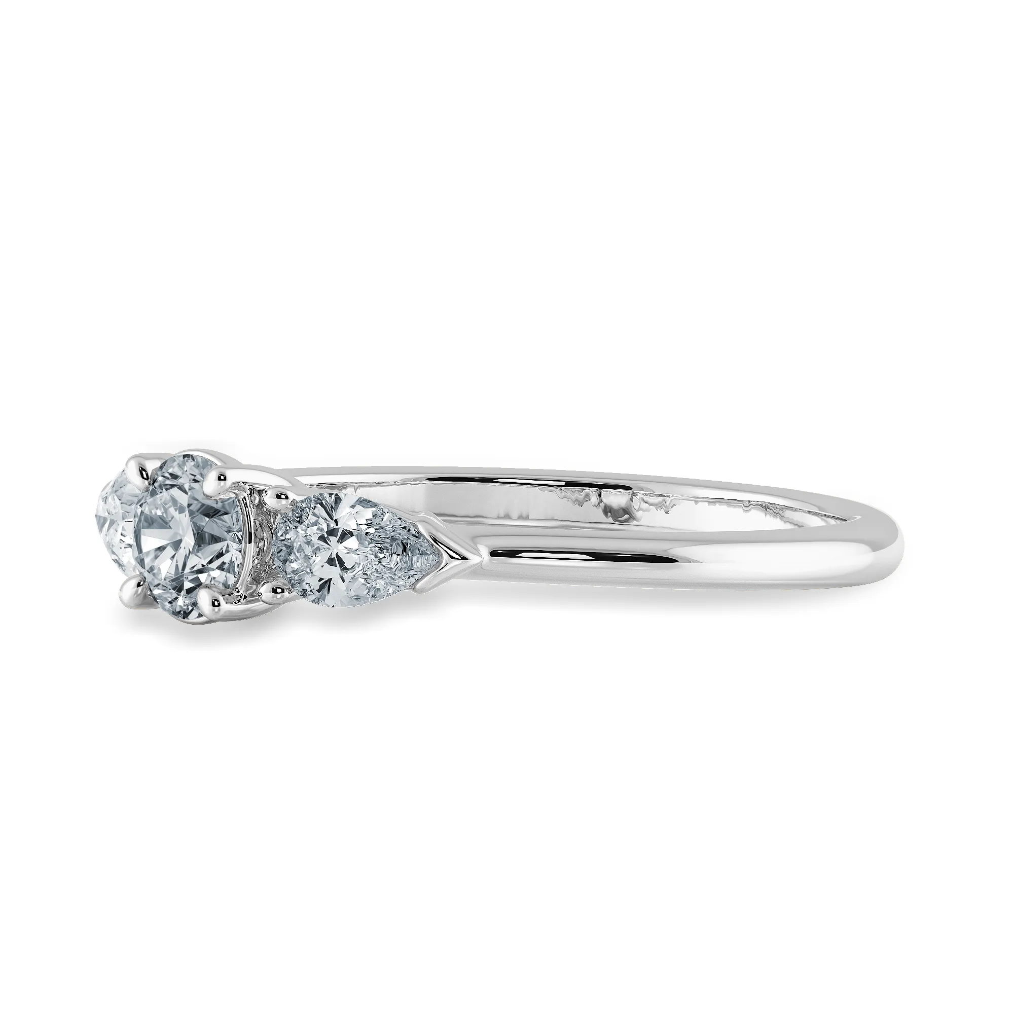 0.50cts Solitaire with Pear Cut Diamond Accents Platinum Ring JL PT 2020-A