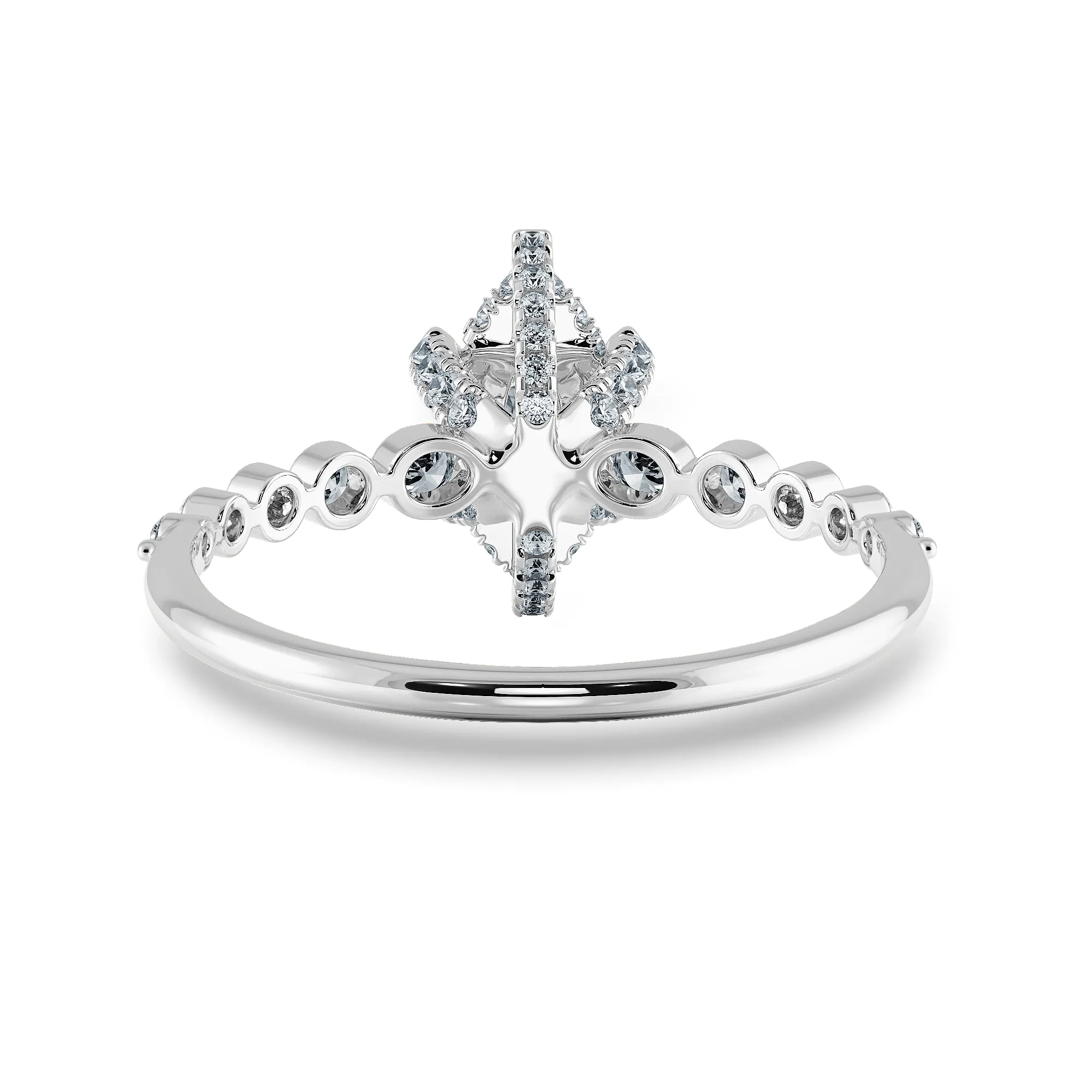 0.70cts Marquise Cut Solitaire Halo Diamond Accents Platinum Ring JL PT 2010-B