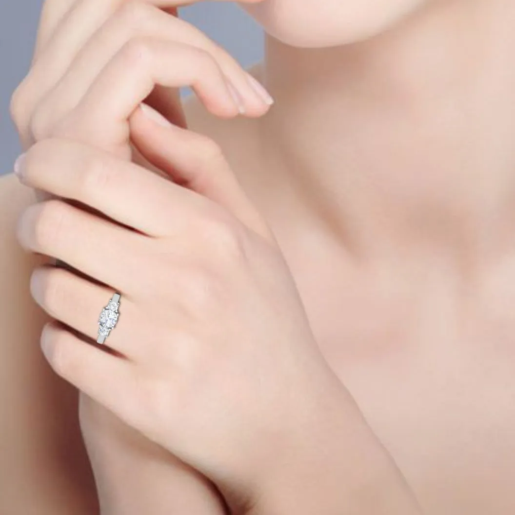 0.70cts Platinum Solitaire Diamond Ring JL PT R3 RD 105