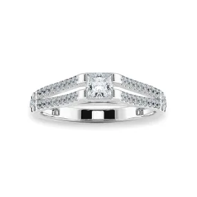 0.70cts Princess Cut Solitaire Diamond Split Shank Platinum Ring JL PT 1178-C