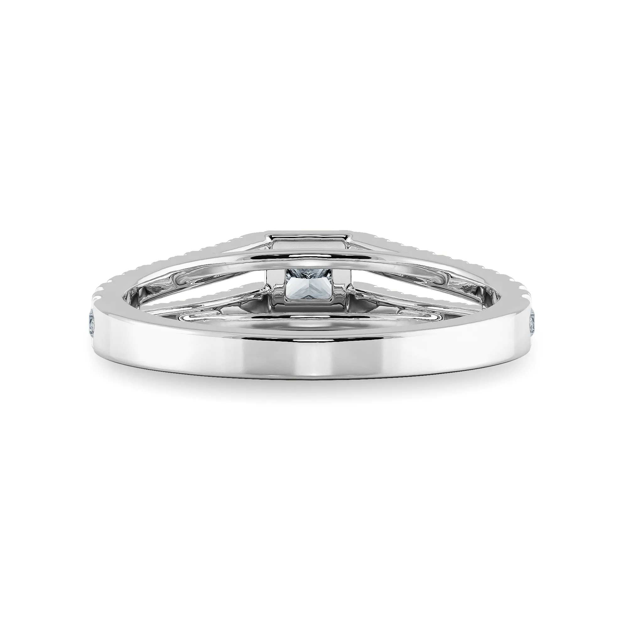 0.70cts Princess Cut Solitaire Diamond Split Shank Platinum Ring JL PT 1178-C