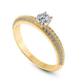 0.70cts. Solitaire Diamond Split Shank 18K Yellow Gold Ring JL AU 1185Y-B