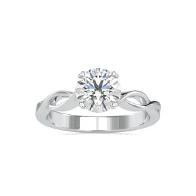 0.70cts. Solitaire Platinum Twisted Shank Engagement Ring JL PT 0137