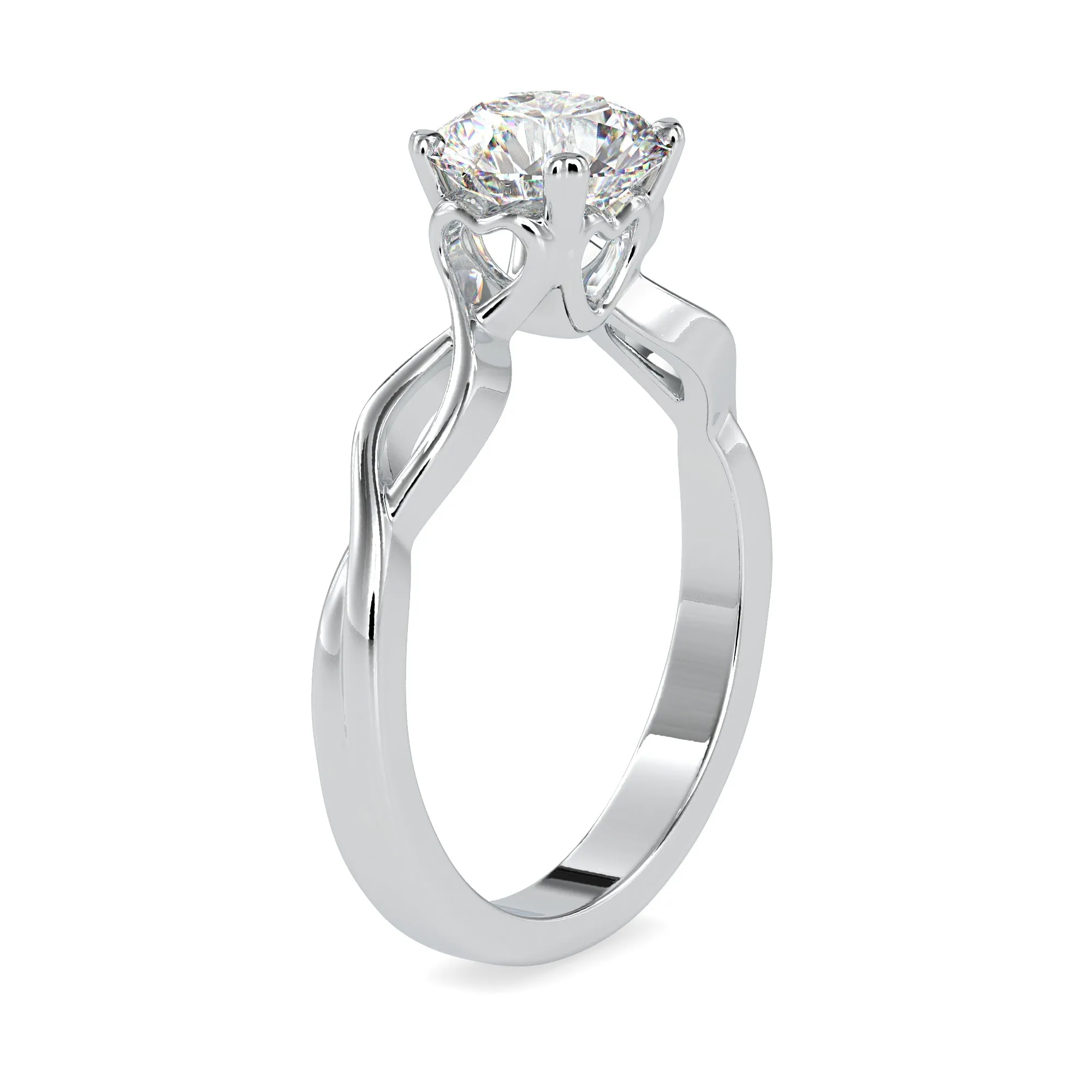 0.70cts. Solitaire Platinum Twisted Shank Engagement Ring JL PT 0137