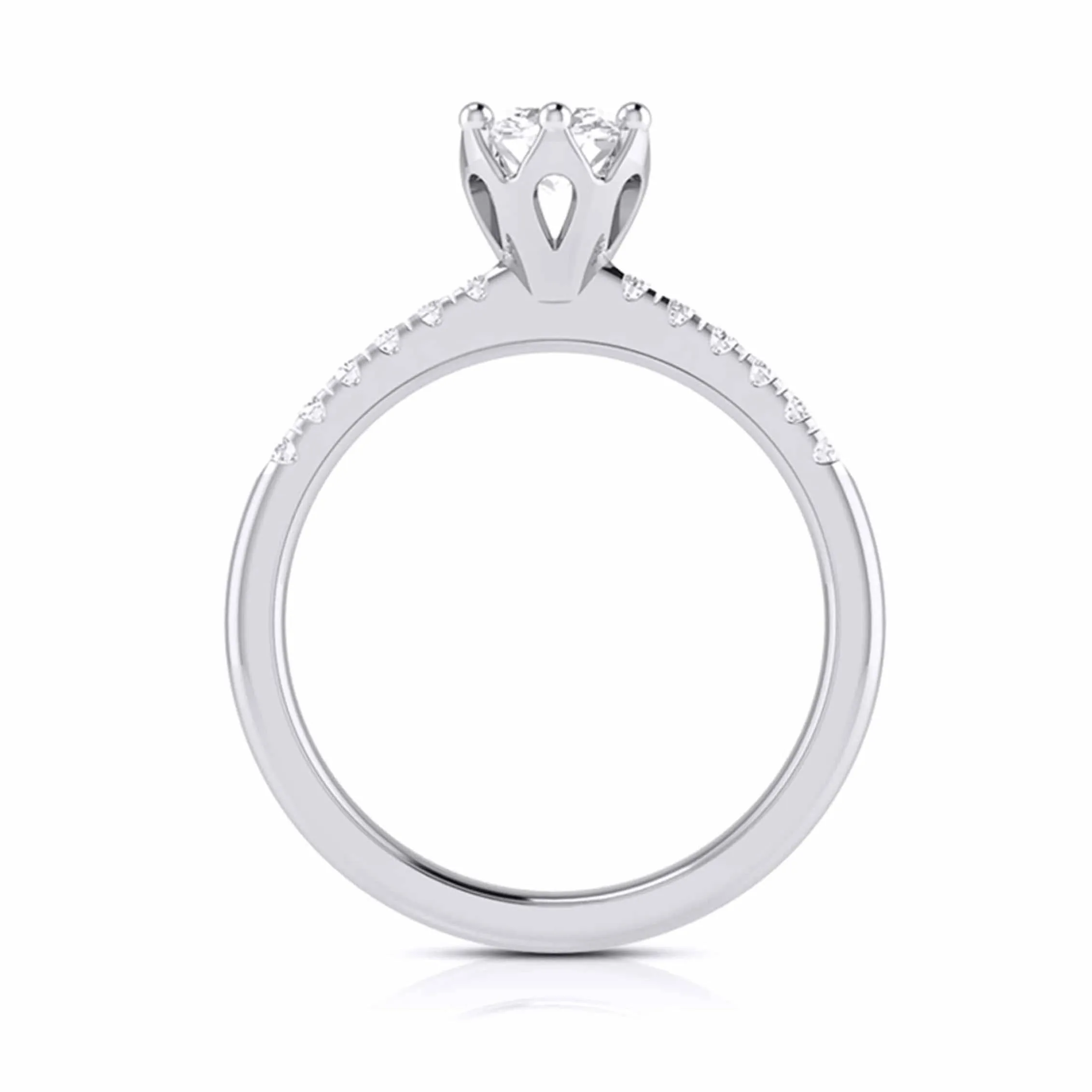 1-Carat Flowery Platinum Solitaire Engagement Ring with Diamond Shank JL PT G 105-C