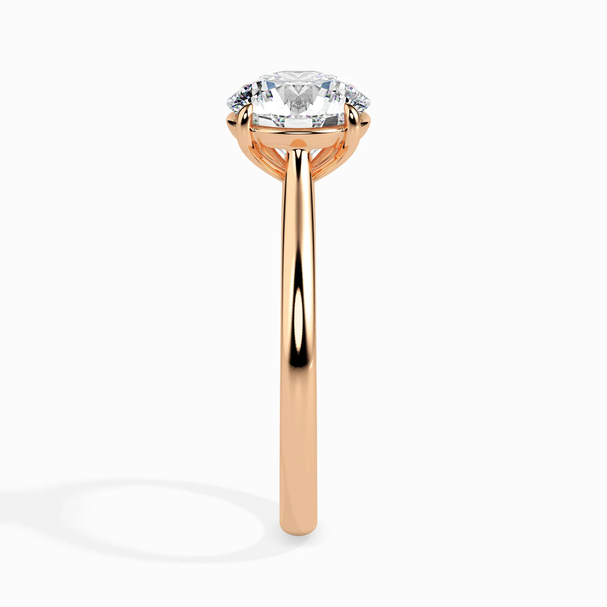1-Carat Lab Grown Solitaire 18K Rose Gold Ring for Women JL AU LG G 19001R-B