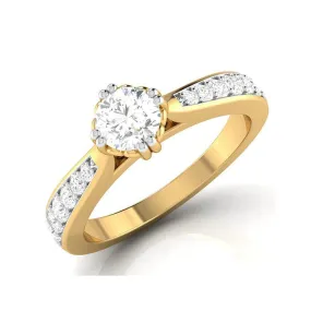 1-Carat Lab Grown Solitaire 18K Yellow Gold Ring JL AU LG G-107Y-C
