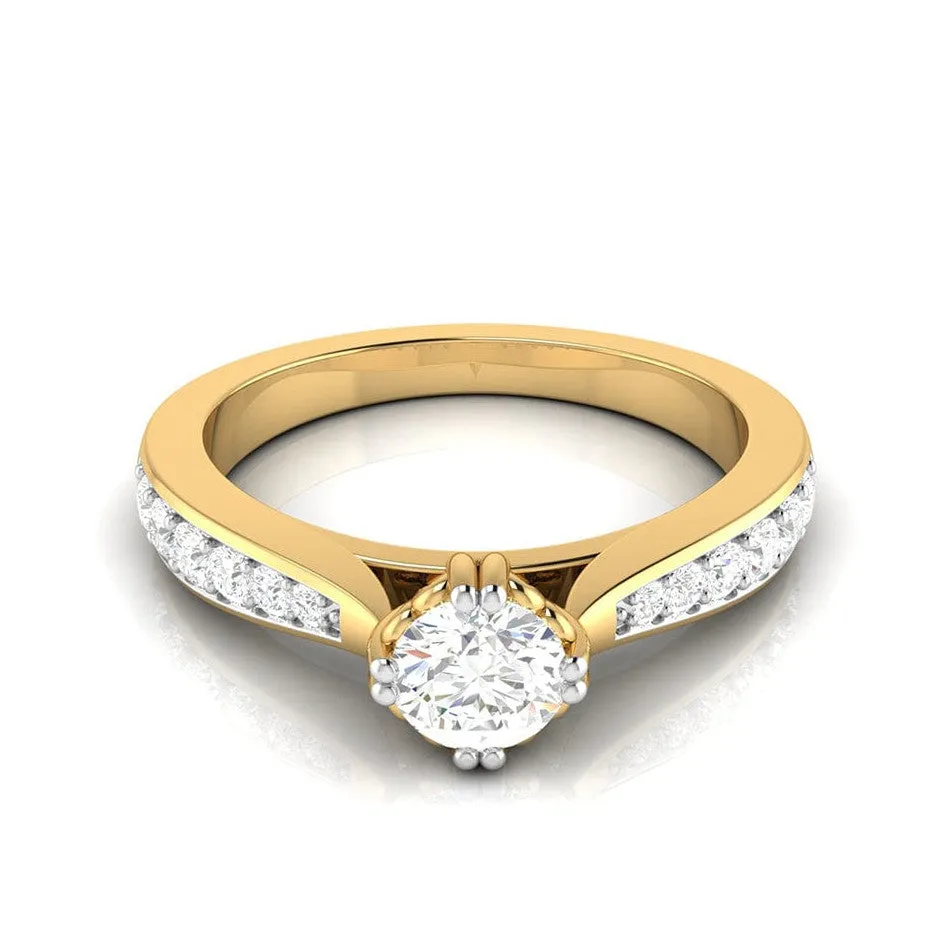 1-Carat Lab Grown Solitaire 18K Yellow Gold Ring JL AU LG G-107Y-C