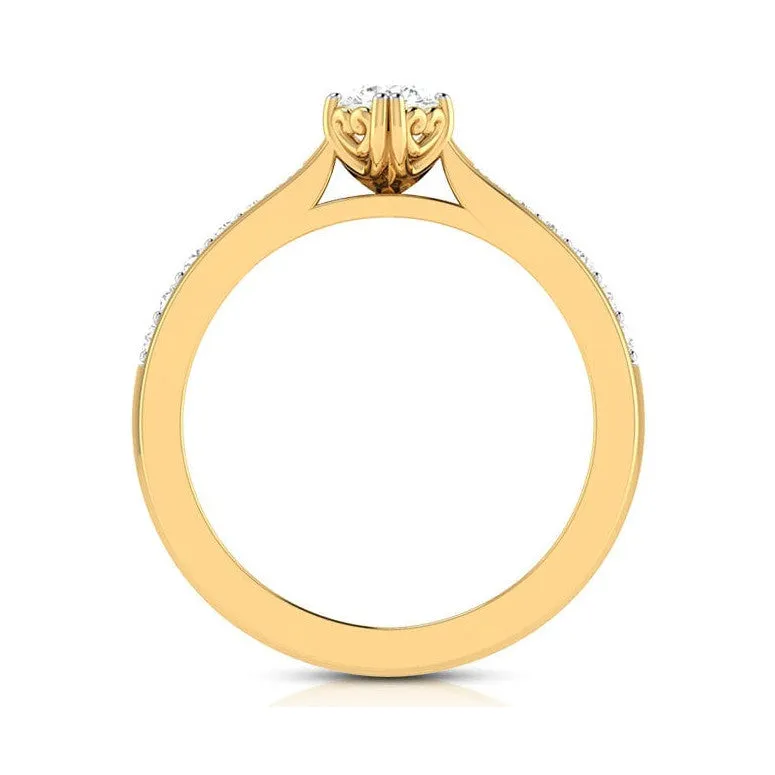 1-Carat Lab Grown Solitaire 18K Yellow Gold Ring JL AU LG G-107Y-C