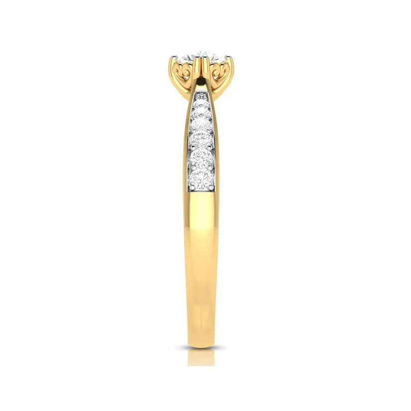 1-Carat Lab Grown Solitaire 18K Yellow Gold Ring JL AU LG G-107Y-C
