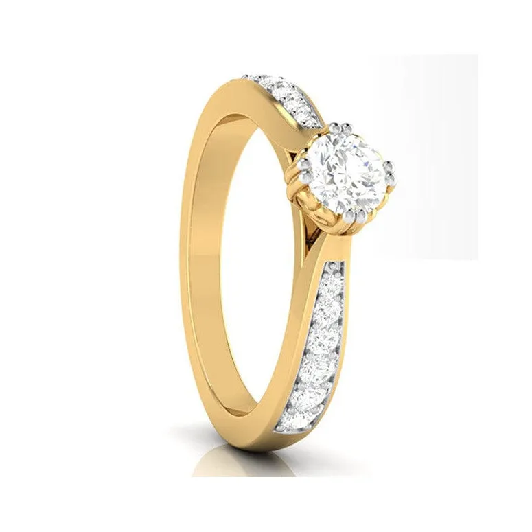 1-Carat Lab Grown Solitaire 18K Yellow Gold Ring JL AU LG G-107Y-C