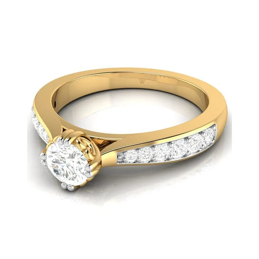 1-Carat Lab Grown Solitaire 18K Yellow Gold Ring JL AU LG G-107Y-C