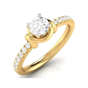 1-Carat Lab Grown Solitaire 18K Yellow Gold Ring JL AU LG G-113Y-C