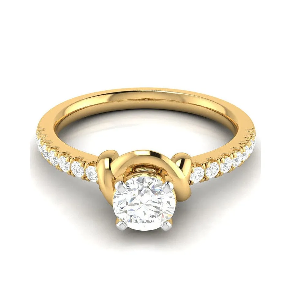 1-Carat Lab Grown Solitaire 18K Yellow Gold Ring JL AU LG G-113Y-C