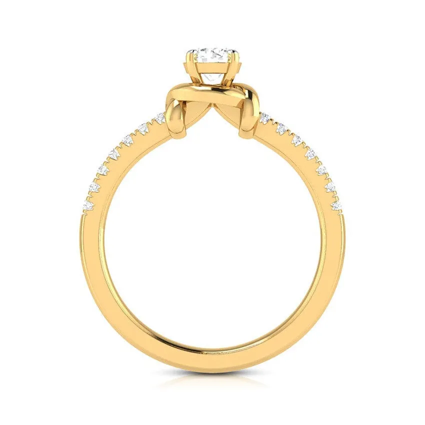 1-Carat Lab Grown Solitaire 18K Yellow Gold Ring JL AU LG G-113Y-C