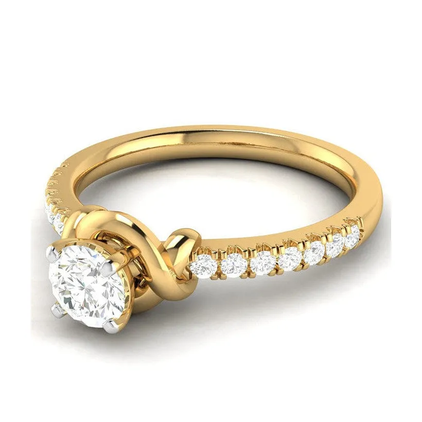 1-Carat Lab Grown Solitaire 18K Yellow Gold Ring JL AU LG G-113Y-C
