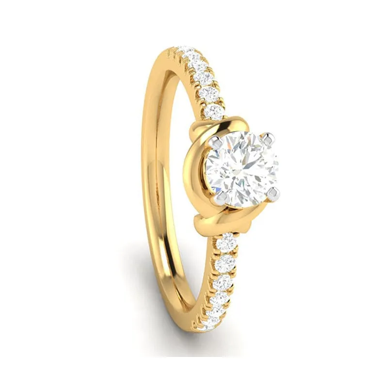 1-Carat Lab Grown Solitaire 18K Yellow Gold Ring JL AU LG G-113Y-C