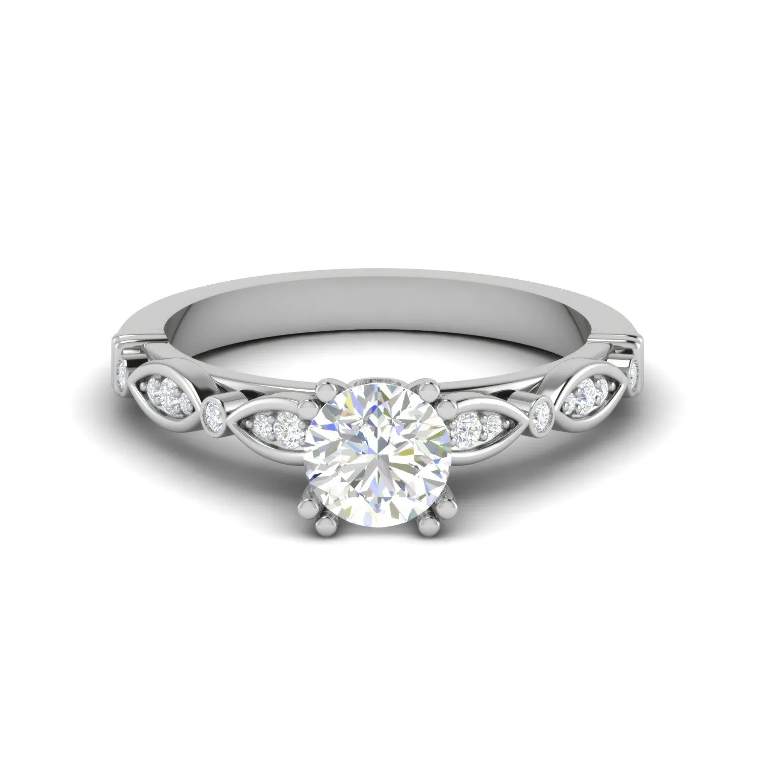 1-Carat Lab Grown Solitaire Diamond Accents Platinum Ring JL PT RV RD LG G 120-B