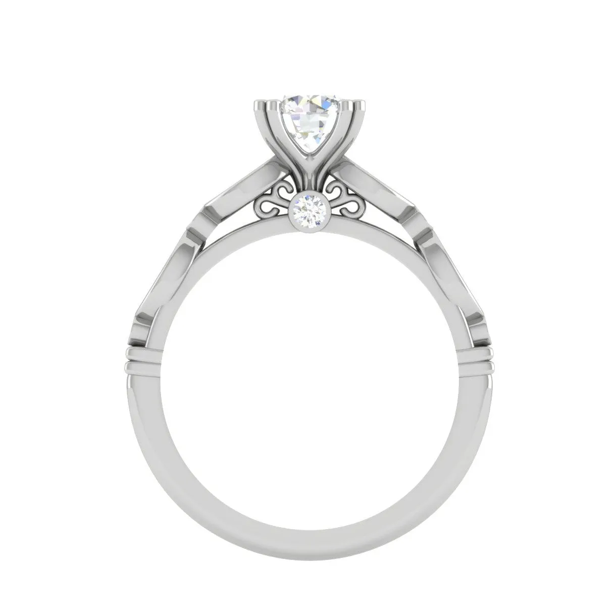 1-Carat Lab Grown Solitaire Diamond Accents Platinum Ring JL PT RV RD LG G 120-B