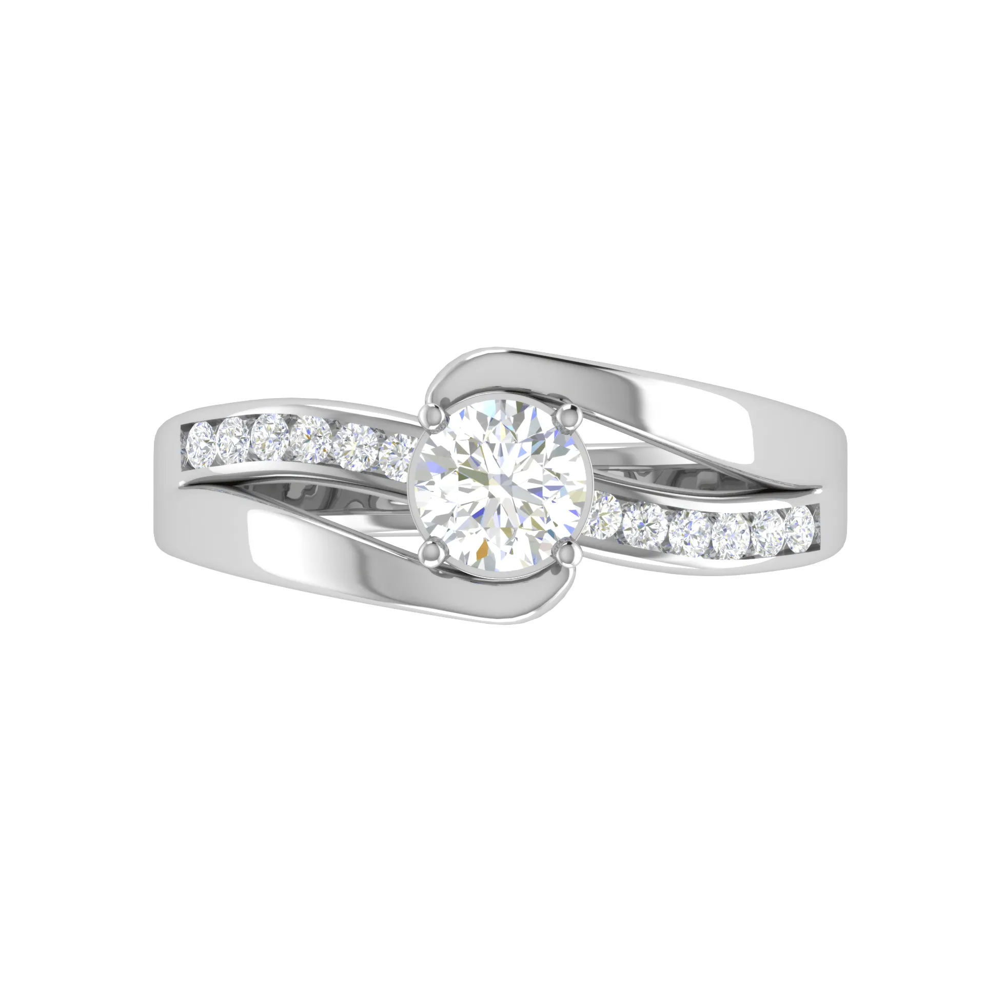 1-Carat Lab Grown Solitaire Diamond Shank Platinum Ring JL PT RP RD LG G 121-B