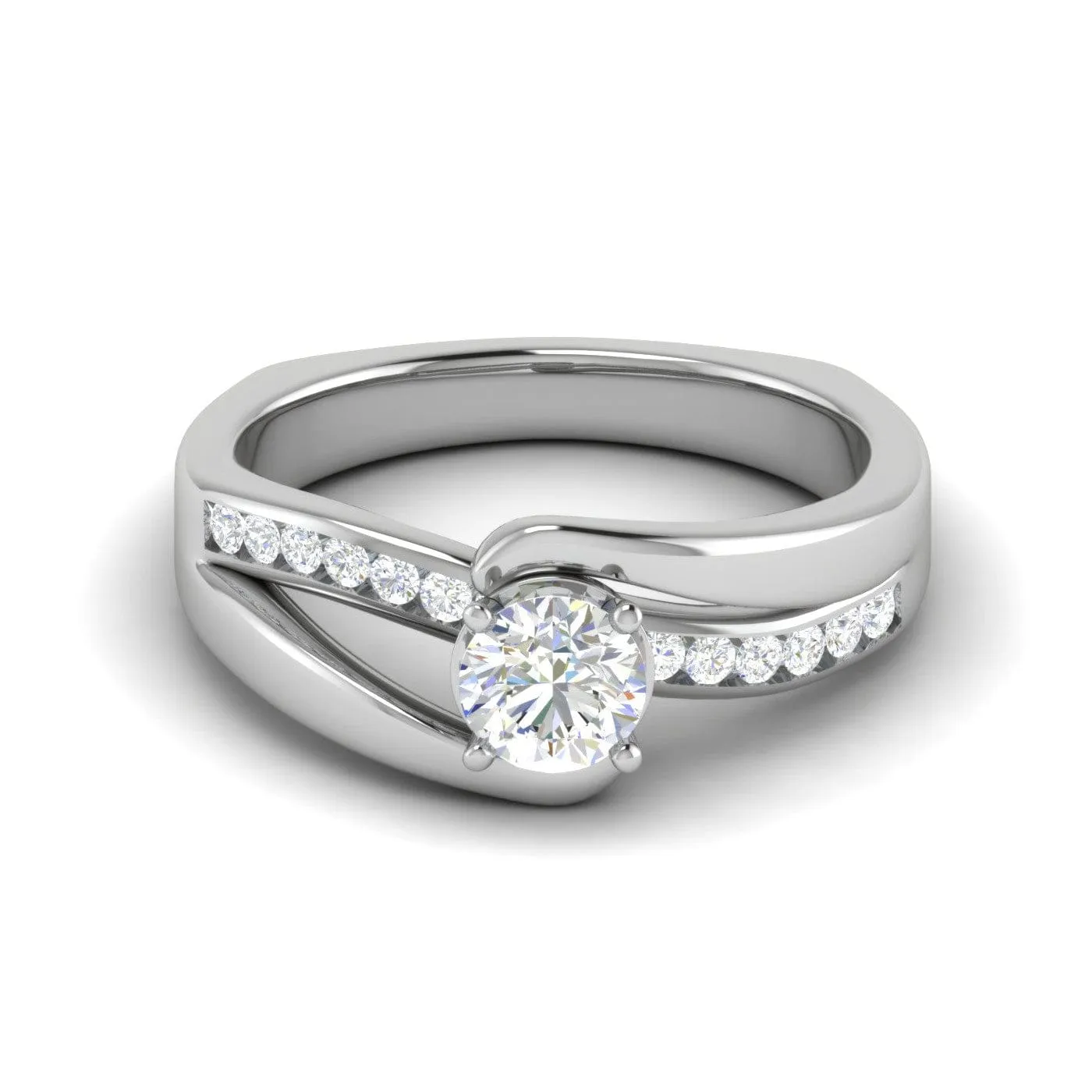 1-Carat Lab Grown Solitaire Diamond Shank Platinum Ring JL PT RP RD LG G 121-B
