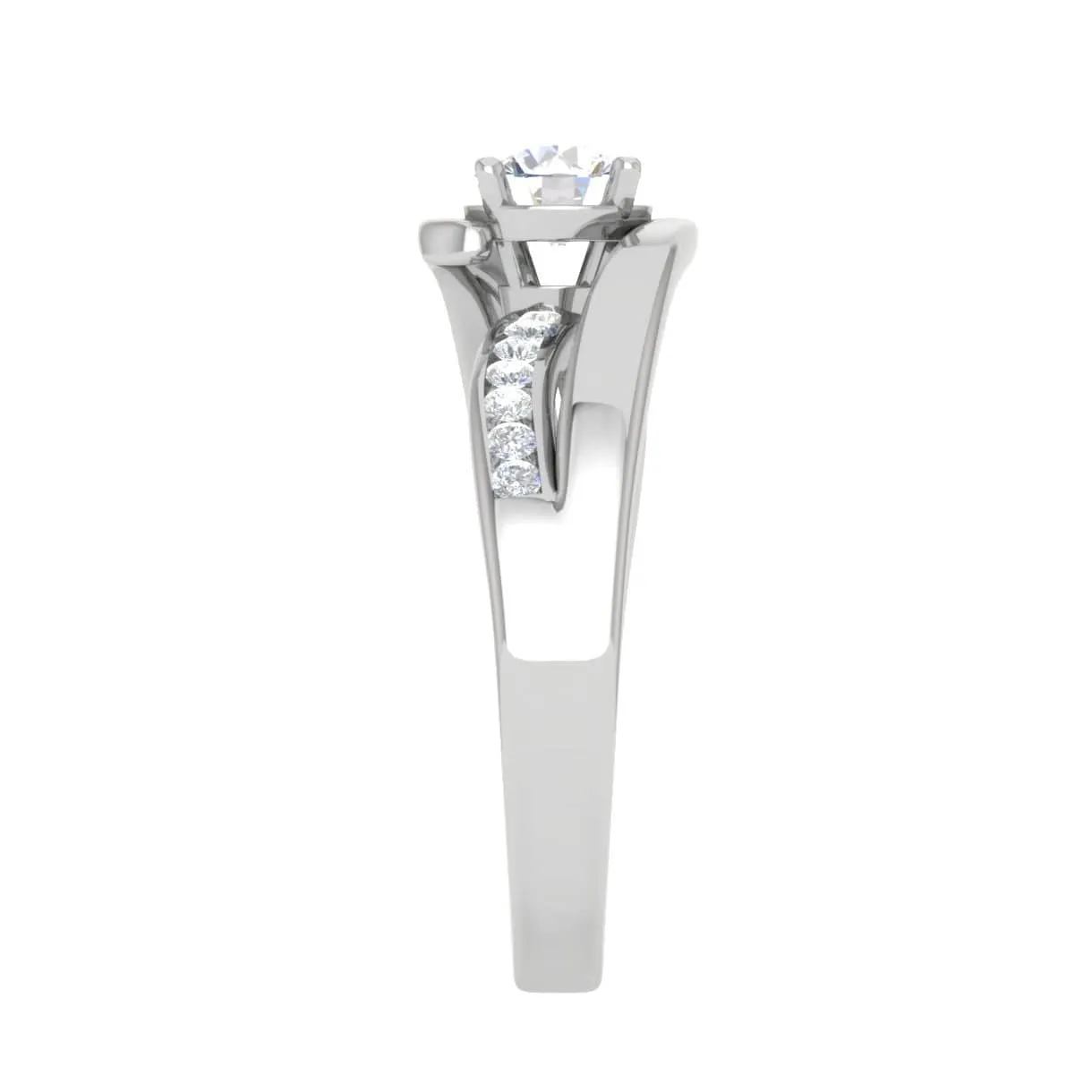 1-Carat Lab Grown Solitaire Diamond Shank Platinum Ring JL PT RP RD LG G 121-B