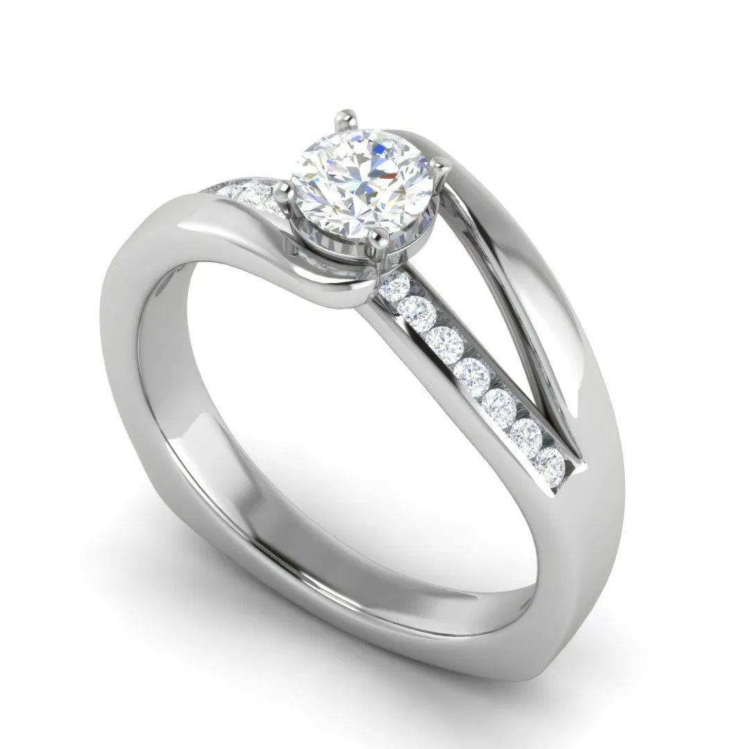1-Carat Lab Grown Solitaire Diamond Shank Platinum Ring JL PT RP RD LG G 121-B